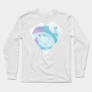 Cute Dolphin Memorize In Heart Long Sleeve T-Shirt